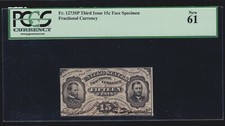 US 15c Grant Sherman w/Colby Spinner Autograph spnmf FR 1273sp PCGS 61 VERY RARE