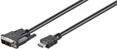 DVI-D/HDMI -Kabel, vernickelt, schwarz, 1,0 m