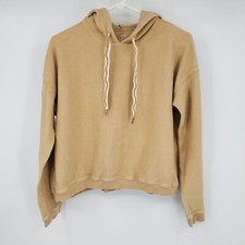 Aerie New Love Corded Cropped Long Sleeved Pullover Corduroy Hooded Sweatshirt S