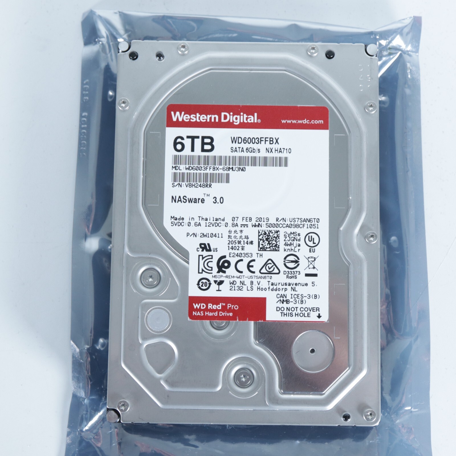 Western Digital WD Red Pro NAS HDD WD6003FFBX 6TB w/ 256MB Cache 6Gb/s 7200rpm
