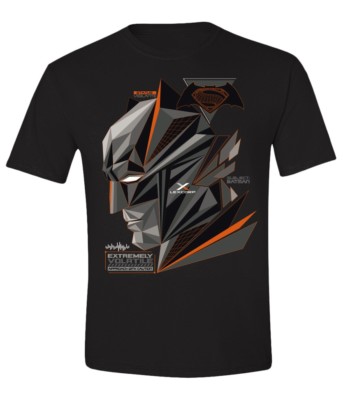 Batman V Superman - Cubic Head Schwarzes T-Shirt Kinder Gr. M IMPORT