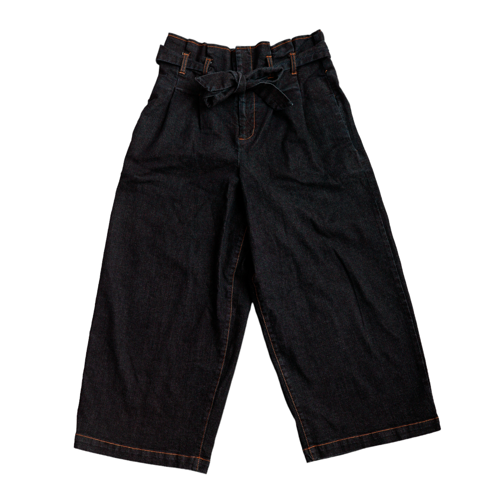 Rachel Roy Wide-Leg Paperbag Jeans belt bow dark … - image 3