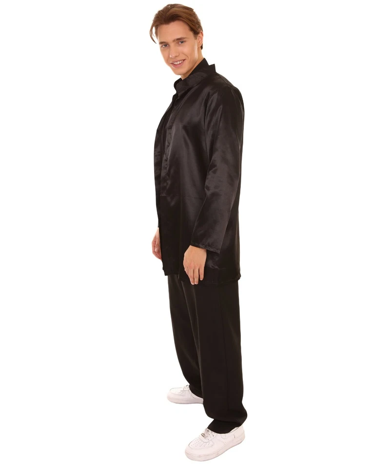 Disfraz de uniforme negro de kung fu de arte marcial tradicional chino para hombre adulto HC-678 Foto 3 de 4