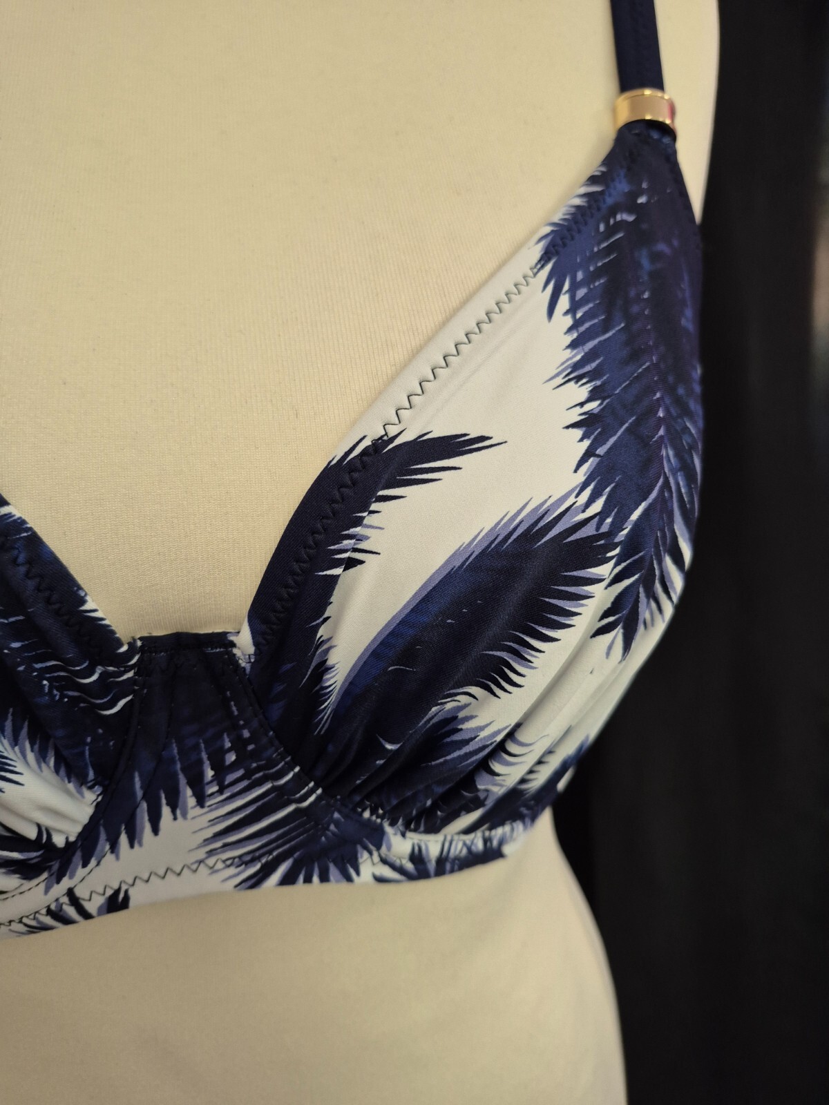 Fantasie 'Carmelita Avenue' Bikini Top Blue/White 32E NWT image 2
