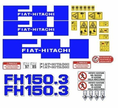 Fiat-Hitachi Fh 150.3 Lcm - Lct Decals (Aufkleber) Klebstoff, Komplett-Set