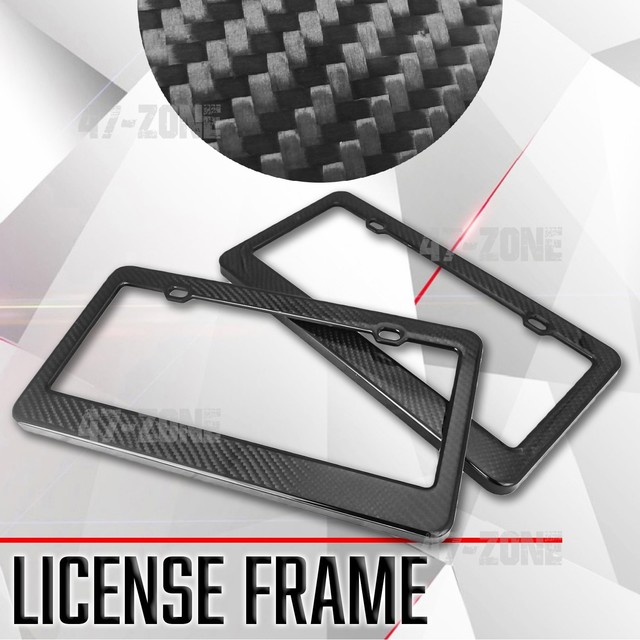 2PCS Copy Real Carbon Fiber License Plate Frame Tag Cover Front & Rear Screw Cap - Foto 7