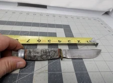 Old Vintage Fixed Blade Knife Marbles Gladstone 4" blade Maybe  A Canoe