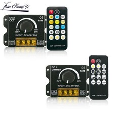 30A LED Strip Light Knob Switch Dimmer with RF Remote For DC5-24V CCT Tape light