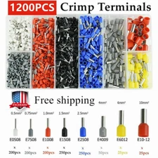 1200Pcs Electrical Wire Connectors Cord Pin End Bootlace Ferrule Crimp Terminals