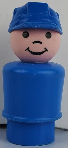 Fisher-Price Vintage Little People Policeman Mailman Train Engineer - EUC