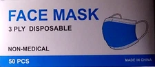 1200--3 Ply Disposible Non-Medical Face Masks (24 Boxes of 50 Each)