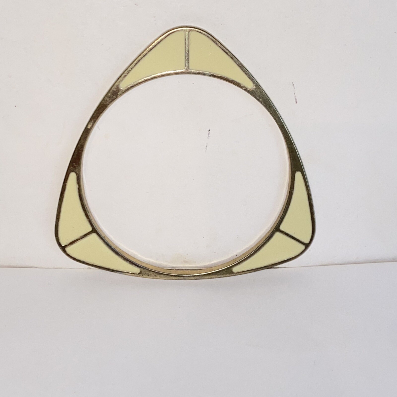 Vintage Triangular Gold Tone Bangle Bracelet with… - image 4