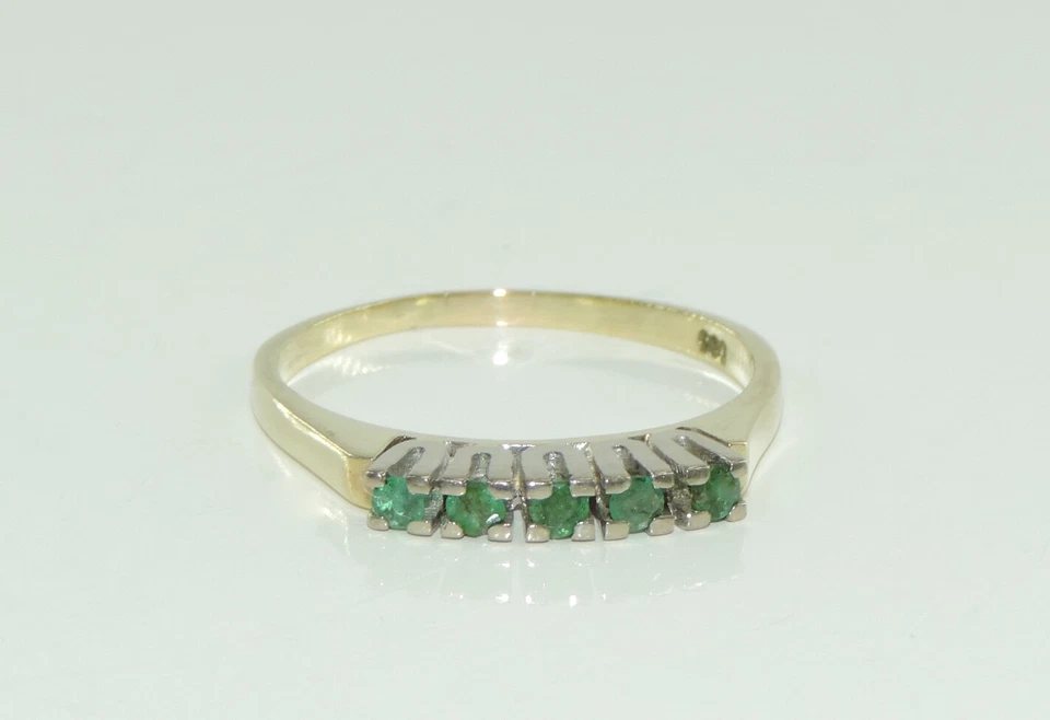 Vintage Damen Ring 585er Gelbgold mit Smaragd ca. 0.10 ct 56 (17,8 mm Ø)* - Bild 2 von 4