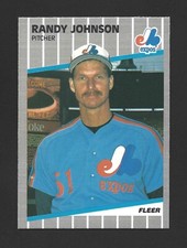 1989 Fleer #381 RANDY JOHNSON Raw - Montreal Expos - Black Out Variation RC
