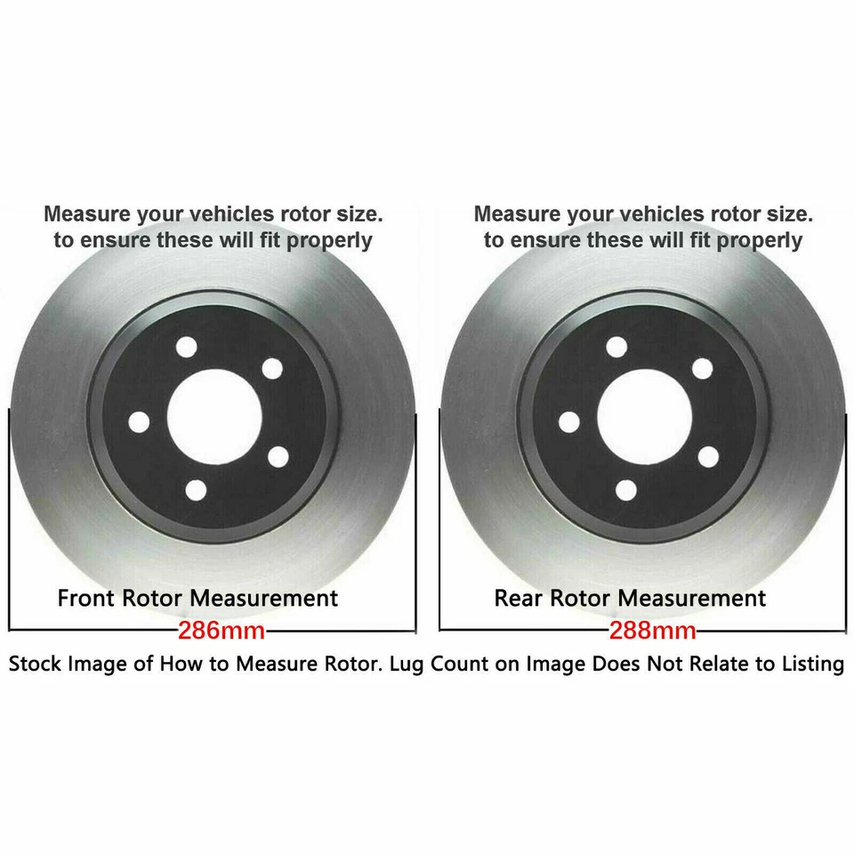 11.26" Front and 11.34" Rear Brake Rotors Brake Pads for Volvo S60 S80 V70 XC70 - Image 3 of 4