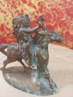 Vintage Cast Iron Japanese Native American Ingenious Chief Horse Rider Figurines — photo 8