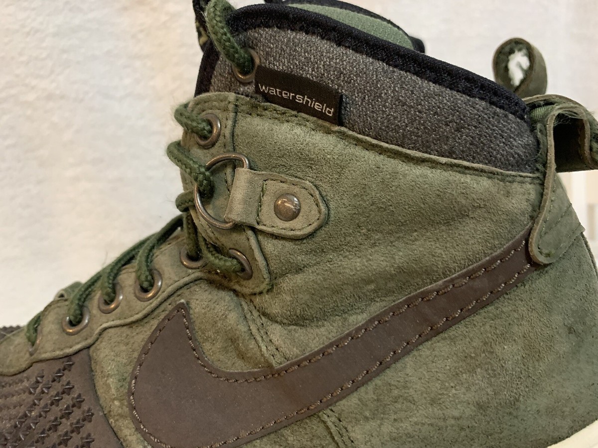 Nike Lunar Force 1 Duckboot shoes Olive Green High-Top Boots Size 9.5 NIKE Lunar Air Force 1 Duckboot 17 Olive Green Mens Size 9.5  main image 3