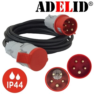 ADELID® CEE Starkstromkabel 16A 32A 5x2,5mm² H05VV-F Verlängerungskabel 2-50m 400V IP44