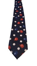 Parquet Navy Baseballs Baseball Caps Ball Diamonds Sports Coach Novelty Necktie