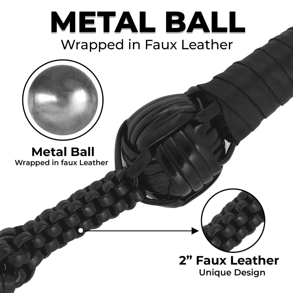 42" Cuero Motocicleta Get Back Látigo 1 Bola y Calaveras Manillar Negro Látigo Motociclista Foto 4 de 4