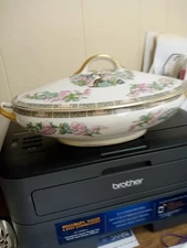 Syracuse China O. P. CO Indian Tree Oval Covered Vegetable Bowl