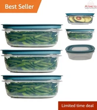 Rubbermaid Food Storage Containers Set 9-Cup Leak Proof Stackable Dishwasher ...