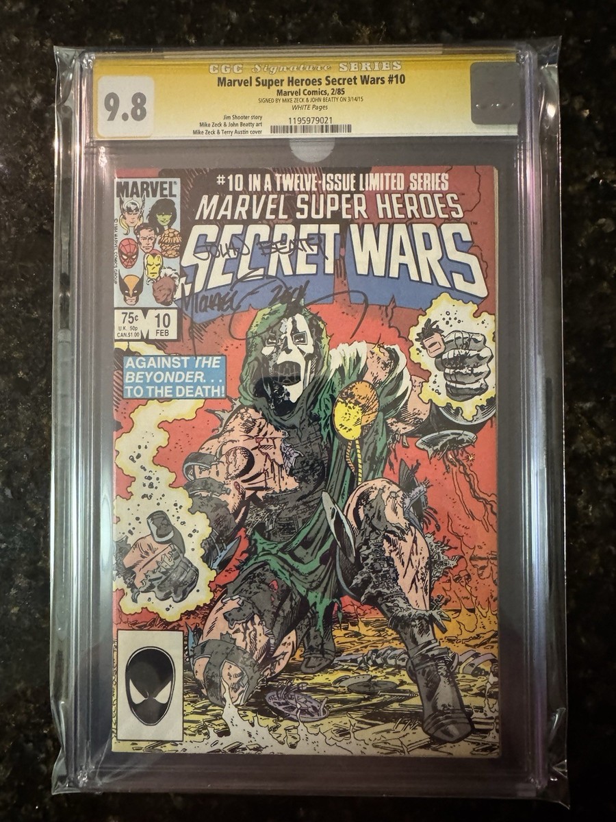 Secret Wars #10 CGC 9.8 SS with White Pages Signed Mike Zeck and