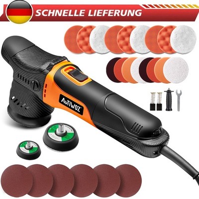 AUTIWOZ W02 Mini 630W Orbit Poliermaschine 50/75mm Polierpad Waxing Polishing DE