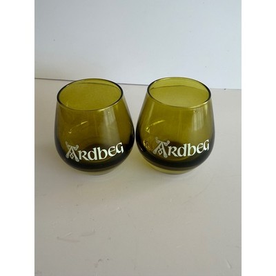 Ardbeg Islay Single Malt Scotch Whisky Glasses Set of 2 Green Stemless Tumblers