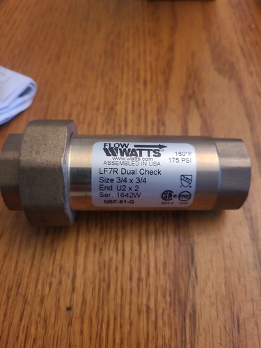 Watts 3/4 Inch Dual Check Valve - 72204