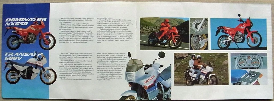 HONDA SPORTS & TOURING MOTORCYCLES Sales Brochure 1988 NTV600J CBR1000F XBR500S+ - Image 4 of 4