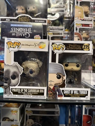 lot 2 Funko Pop Ghost of Will Turner 275 Pirates of the Caribean Dog 1105 Disney