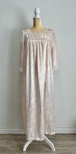 VTG Christian Dior Pale Pink Nightgown Size Small Square Neckline Lace Jacquard