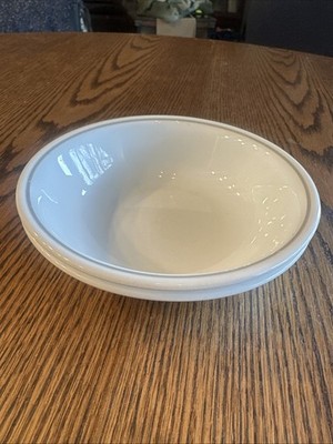 2 Corelle Fruit Berry Dessert Sauce Bowls 5 1/2''  White With Gray Ring
