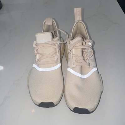 adidas NMD_R1 Beige White Men's Lace Up Low Top Sneakers Athletic Shoes
