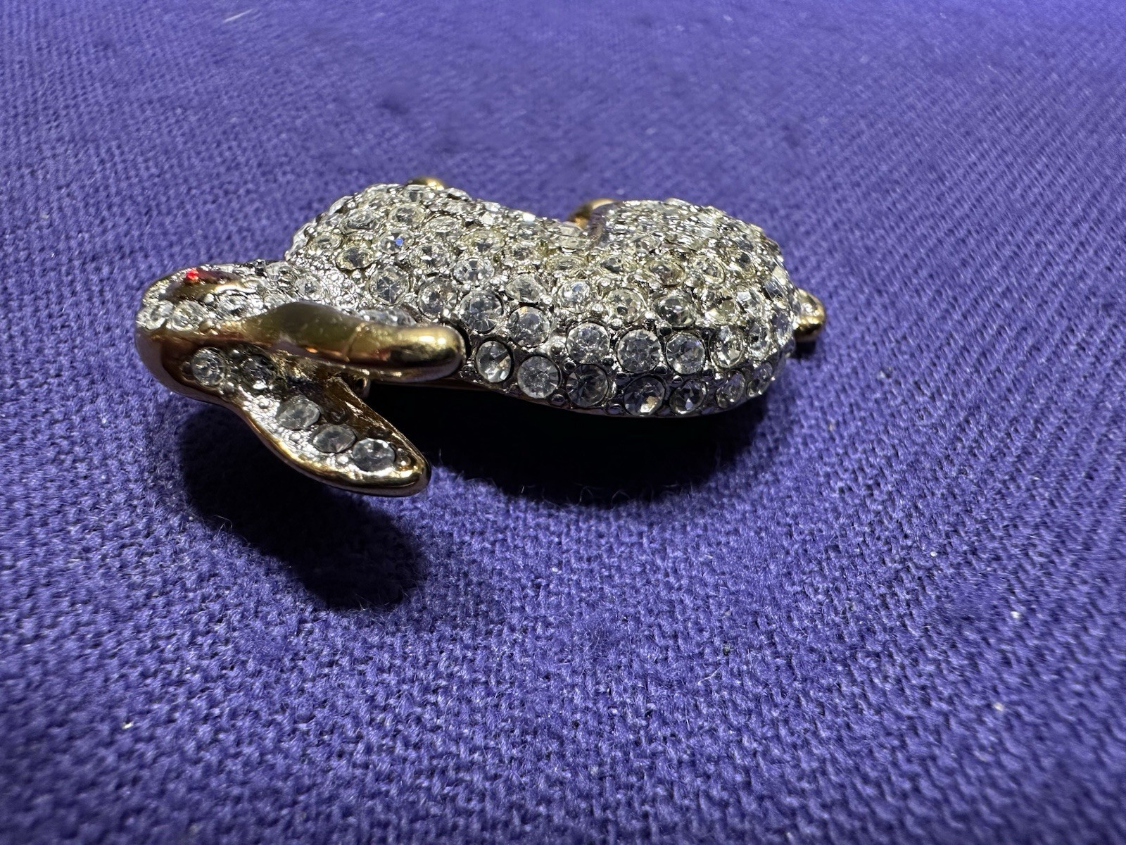 VTG KJL Kenneth Jay Lane Sparkling Bunny Rabbit E… - image 7