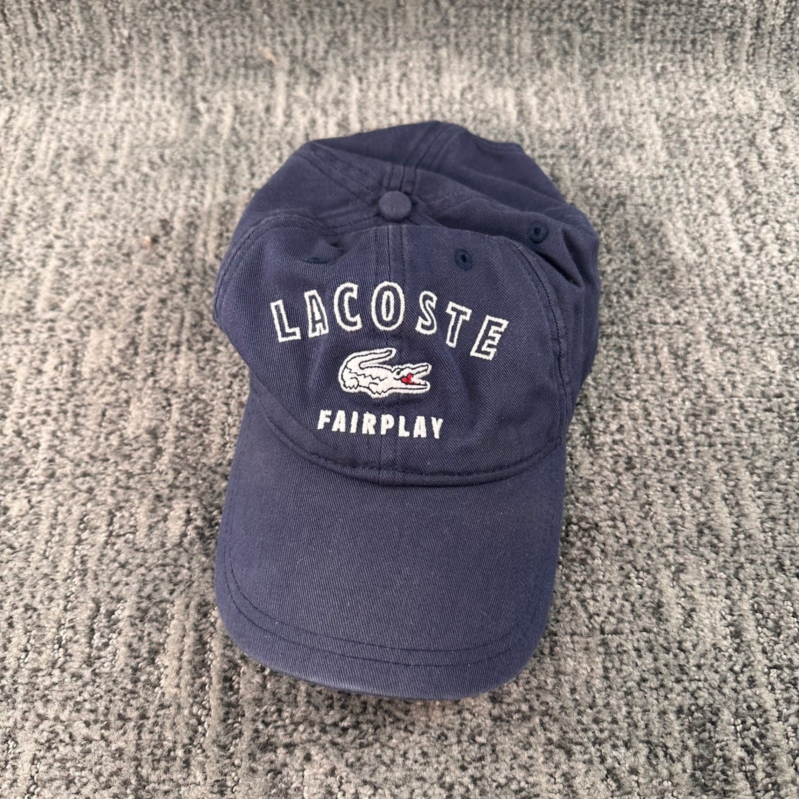 Lacoste Fairplay Baseball Cap Blue Embroidered Crocodile Logo Adjustable Strap