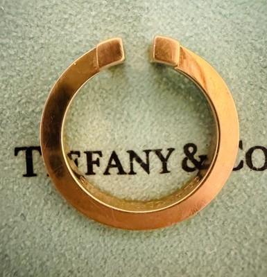 Authentic Tiffany & Co. 18k Gold T Square Band Ring SZ 5.5 6g | eBay