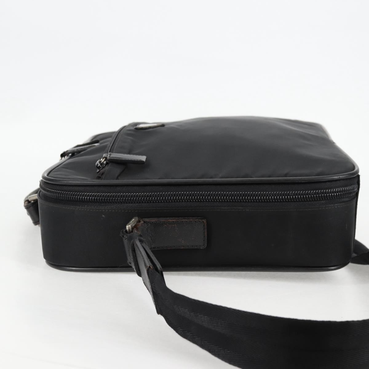PRADA Hand Bag Nylon Leather 2way Black Silver Auth bs28384 thumbnail 5