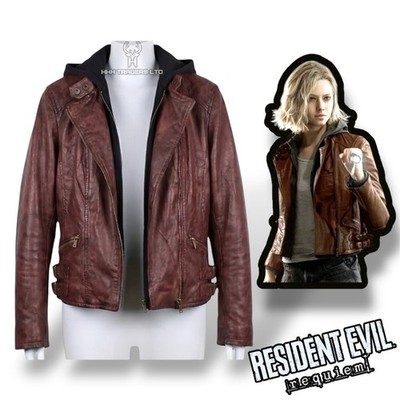 Resident Evil 9 Requiem Grace Ashcroft Leather Jacket with Hood Grace Cosplay