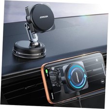 for MagSafe Car Mount Charger, Smart Fingerprint-Touch Rotation 15W Black