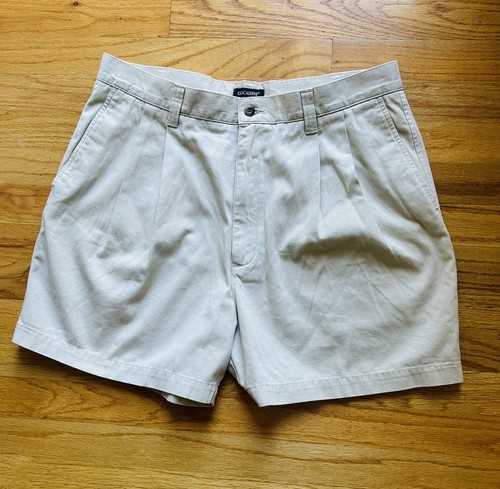 Dockers Mens Shorts , 36 (35) Pleated Khakis with Shorter Length 5 Inch Inseam