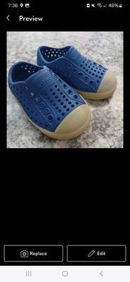 Native Jefferson Slip On Waterproof Shoes Kids Sz 4 C4 Blue