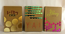 3 NEW Journals Best Day Ever Hooray For You Yeah! Brown & White Blank Pages