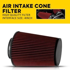 Red 4" Inlet Truck 153mm Intake Air Quality Cone Replacement Dry Air Filter