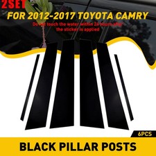2set For 2012-2017 Toyota Camry Black Pillar Door Post Trim Car Auto Accessories
