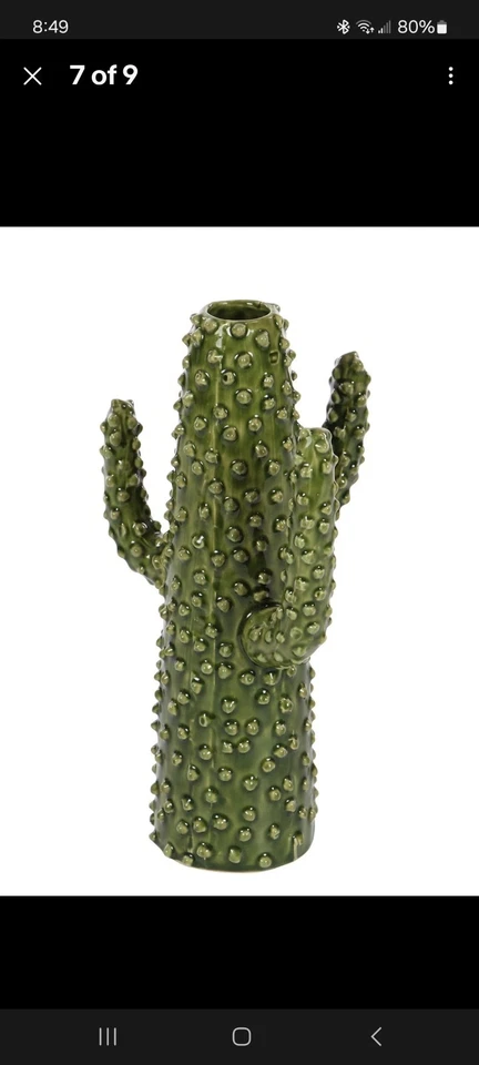 Jarrón decorativo de cerámica centro de mesa de cactus, florero para decoración del hogar... Foto 3 de 4