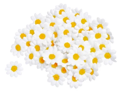 Fiori di margherita VBS 50 pezzi Ø 3,5 cm bianchi fiori in plastica disegno carte