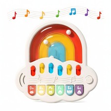 Baby Piano Toy 6 to 12 Months Light Up Musical Keyboard with Marble Game