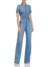 495 Alice Olivia Gorgeous Denim Bootleg Jumpsuit
